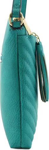 Vista 3 de Bandolera o bolsa mediana con patrón triangular, de estilo cruzado, acolchada y con borla