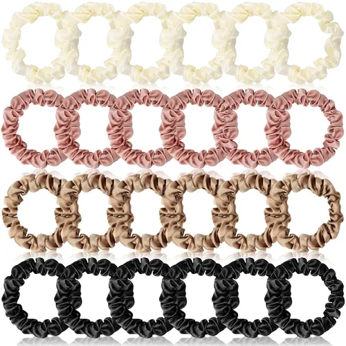 Vista 9 de 24 coleteros de satén para mujer, suaves que la seda para coleteros de cabello, lazos y bandas de moda para todo tipo de cabello, accesorios