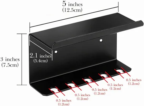 Vista 2 de Linkidea Soporte para cepillos de dientes montado en la pared para ducha, autoadhesivo con 5 ranuras para cepillos y pasta de dientes, compatible