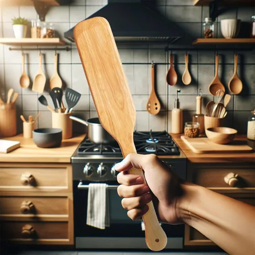 Vista 3 de Vivicreate Paleta mezcladora de madera de goma de 24 pulgadas de longitud, adecuada para restaurante y cazo