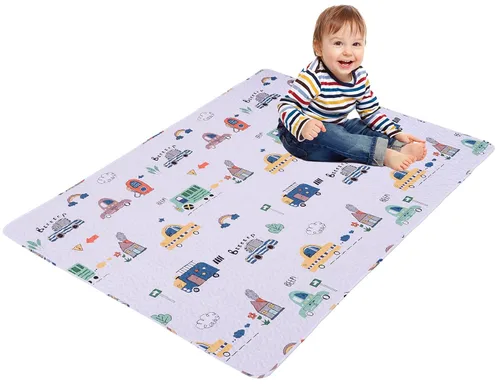 Vista 8 de Alfombra de juego Boho Rainbow 50x50 para parque infantil Lavable, portátil, antideslizante, plegable, para gatear al bebé y estar boca abajo