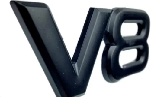 Vista 4 de 2 piezas de emblema de metal cromado V8 3D para camión, calcomanía autoadhesiva universal para automóvil (negro)