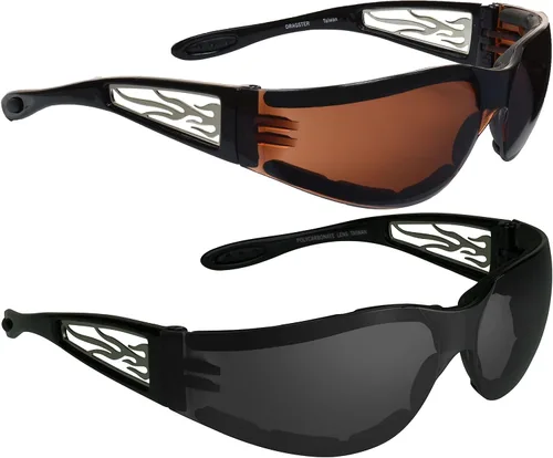 Vista 13 de Anteojos de sol con espuma, para motocicleta. Con diseño de llamas para hombres y mujeres