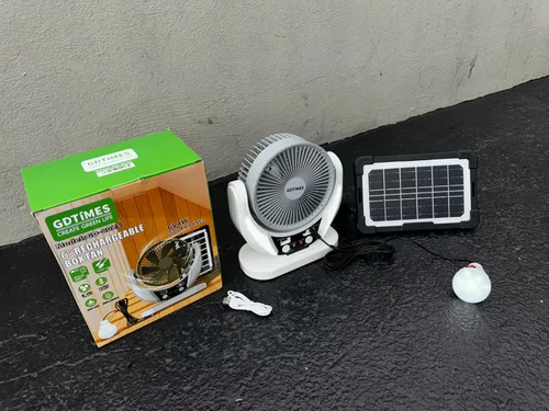 Ventilador Solar Recargable Panel 2 de AZ COMMERCE
