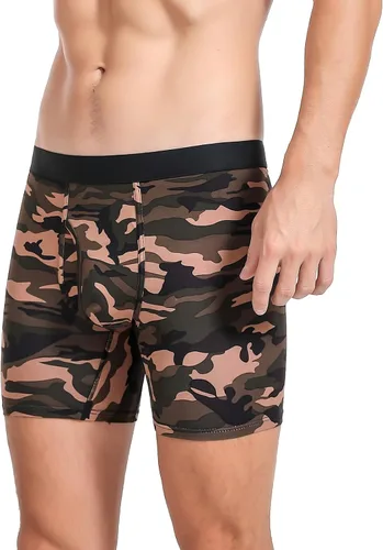 Vista 4 de Xaanelr Calzoncillos tipo bóxer para hombre, de viscosa de bambú, suave, cómodo, paquete múltiple