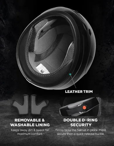 Vista 6 de XFMT DOT Casco de Motocicleta de Cara Completa Abatible para Calle Dirt Bike ATV Todoterreno con Visera Transparente para Hombres y Mujeres Adultos