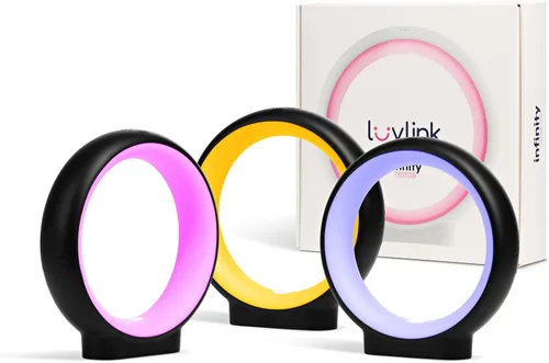 Vista 10 de LuvLink Infinity Voice v2 Send Sounds & Color - Lámpara de amistad galardonada (juego de dos, blanco)
