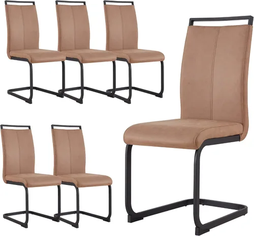 Vista 40 de gopop Juego de sillas de comedor, sillas modernas de metal con asiento acolchado de piel sintética, respaldo alto y patas cromadas resistentes, Negro