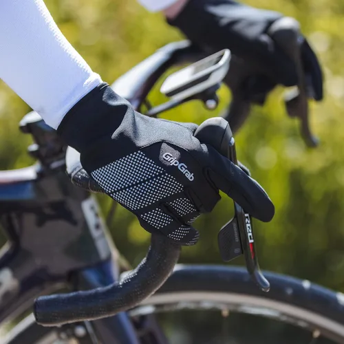 Vista 4 de GripGrab Guantes de bicicleta acolchados de gel para primavera y otoño, resistentes al viento, guantes de ciclismo térmicos para clima frío, guantes