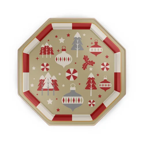 Vista 5 de Dux Holiday Cookies - Lata octogonal, paquete de 3 variedades variadas con galletas de chocolate y vainilla, 9.17 onzas