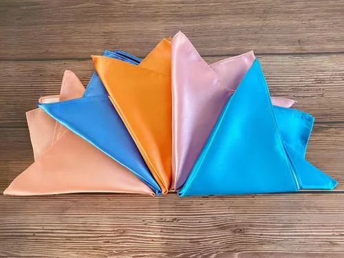 Vista 83 de KissTies Juego de corbatas de satén para hombre + pañuelo de bolsillo