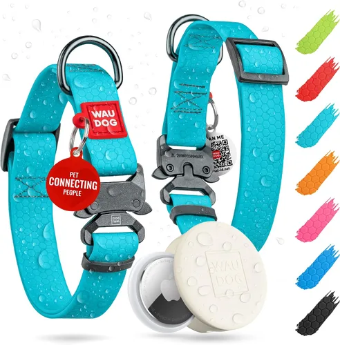 Vista 28 de WAUDOG Collar de perro impermeable – Collar ajustable para perros grandes, pequeños y medianos – Collares resistentes con cierre de metal duradero
