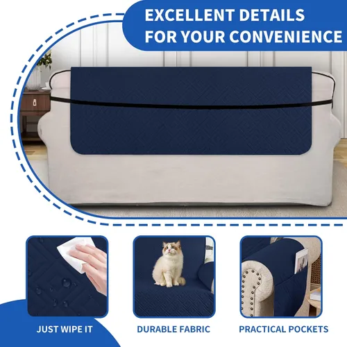 Vista 7 de XINEAGE - Funda 100% impermeable para silla y sofá para mascotas, funda antideslizante para sofá lavable, funda para silla con 1 cojín, protector