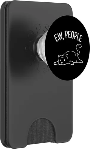 Vista 6 de Ew People Gato Gatos Meow Kitty Lovers Hate People Gift PopSockets MagSafe PopGrip para iPhone
