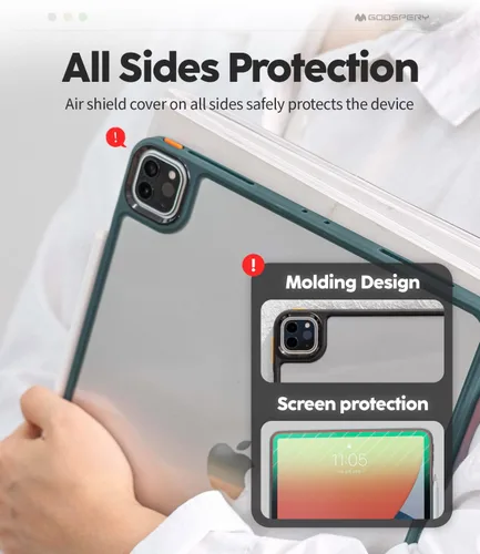 Vista 3 de Goospery Air Shield - Funda para iPad Pro de 6ª/5ª/4ª generación de 12.9 pulgadas, funda delgada ligera diaria con labios de policarbonato duradero