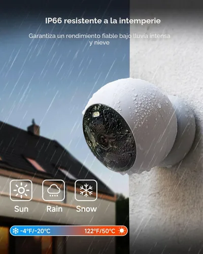 Vista 4 de Cámara de seguridad Noorio B200 inalámbrica para exteriores magnética, cámaras 1080p para seguridad del hogar, cámara WiFi para interiores