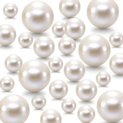 Vista 20 de Jadive 200 piezas de cuentas de perlas para relleno de jarrón y centros de mesa, cuentas de maquillaje de perlas sin agujeros para boda, fiesta