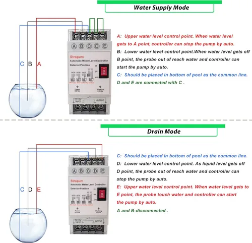 Vista 3 de DC 12V Controlador automático de nivel de agua Sensor de nivel de líquido Detector de bomba Interruptor de flotador Relé de control con detector