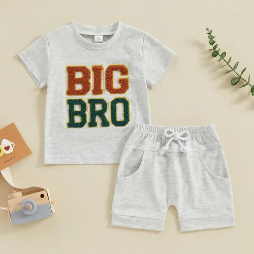 Vista 2 de YINGISFITM Conjunto de pantalones cortos de verano a juego para hermanahermanohermanohermanohermano