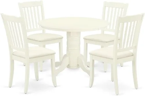 Vista 11 de East West Furniture SHDA3-BLK-C - Juego de mesa de comedor de 3 piezas para espacios pequeños que contiene una mesa de cocina redonda con pedestal