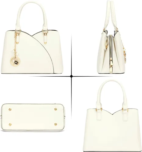 Vista 83 de KKXIU Monederos y bolsos de mano con triple compartimento para mujer, bolso de mano con asa superior