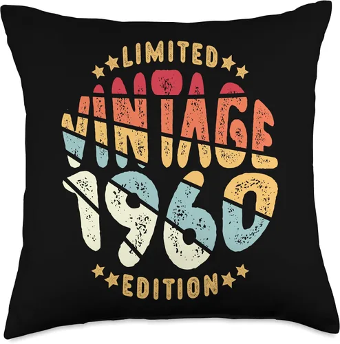 Vista 4 de Age 64 Vintage 1960 Men Women 64th Birthday Gifts Vintage 1960 Limited Edition 64 años Retro 64 años de edad, almohada de 16 x 16 pulgadas