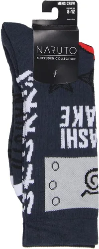 Vista 5 de Bioworld Naruto Shippuden Kakashi Hatake Hidden Leaf Village Logo Athletic Crew Socks, Naranja