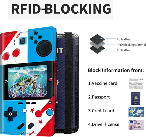 Vista 4 de RYUITHDJP Funda para tarjetas de crédito con RFID Block-1-A, Jugador de juegos para niños, Casual