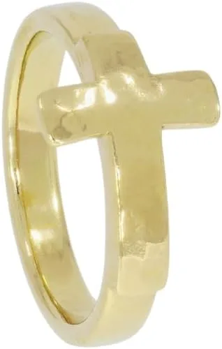Vista 2 de Anillo de plata de ley 925 con diseño simple y cruz divina para mujer