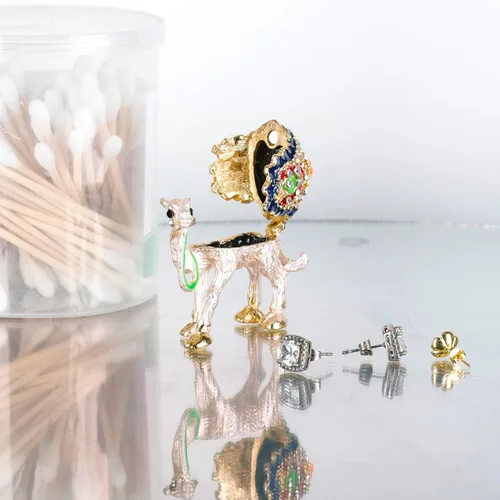 Vista 4 de SEVENBEES Figura coleccionable de camello Exquisita caja de joyería con bisagras de cristal, perfecta para los amantes de los camellos como adorno