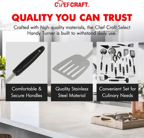 Vista 6 de Chef Craft Select - Volteador/Espátula, 10.5 pulgadas, acero inoxidable