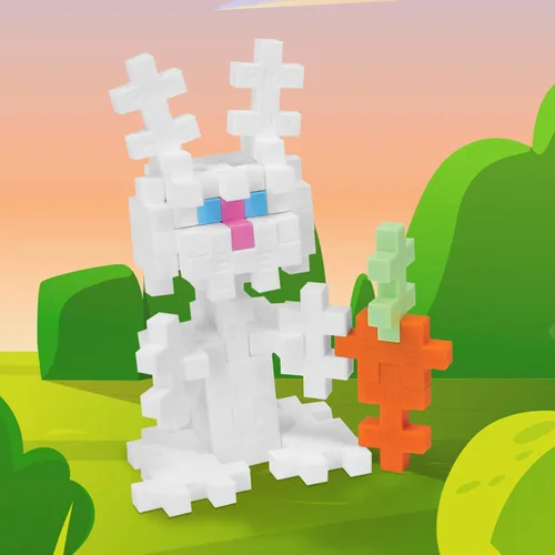 Vista 2 de Plus Plus Bunny - Juego de bloques de construcción de rompecabezas 3D, mini piezas entrelazadas, actividades divertidas de vacaciones para niños