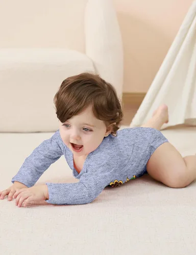 Vista 41 de BFUSTYLE Mameluco de manga larga para bebés niños y niñas, traje divertido para bebés de 0 a 18 meses