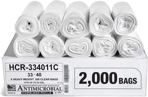 Vista 31 de Aluf Plastics Bolsas de basura de alta densidad, 10 galones, 4000 unidades, 6 micras (eq), 24 x 24 pulgadas, negras, para baño, oficina, industrial