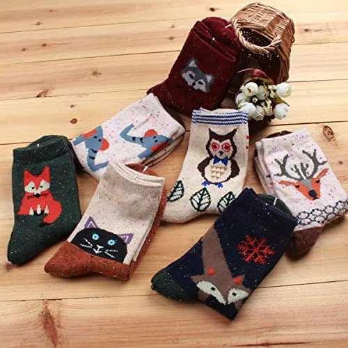 Vista 2 de JOYCA & Co. - 3-5 pares de calcetines de invierno gruesos de algodón de lana abrigada para mujer