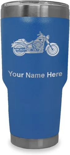 Vista 15 de LaserGram Vaso personalizado de 20 onzas, motocicleta (negro) Regalo grabado para motociclistas, acero inoxidable aislado al vacío, grabado