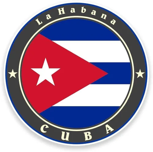 Vista 2 de Pin de solapa de metal redondo de 0,75 pulgadas con diseño de bandera de Cuba
