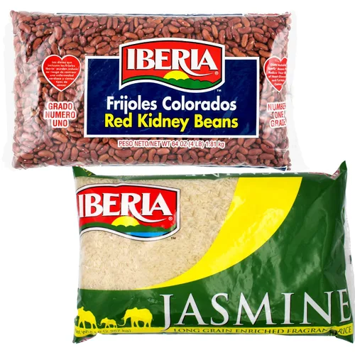 Vista 4 de Iberia Arroz de jazmín 5 lb. + Paquete de frijoles rojos pequeños Iberia de 4 libras