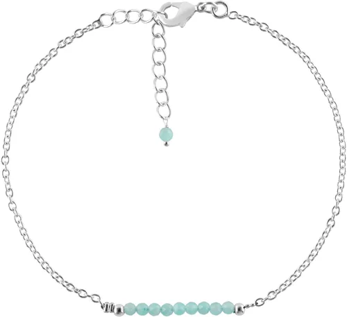 Vista 99 de YANARA Pulsera de tobillo para mujer, piedra de nacimiento natural, cuentas de piedras preciosas, tobillera delicada hecha a mano de 9 pulgadas +