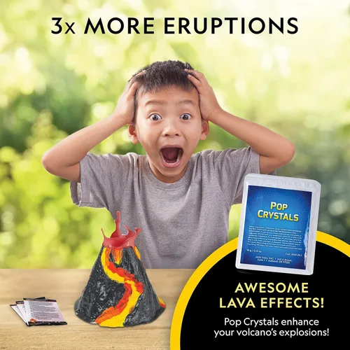 Vista 10 de Kit de Volcán Ultimate de National Geographic – Kit de ciencia volcánica en erupción para niños, 3 veces más erupciones, cristales pop que crean