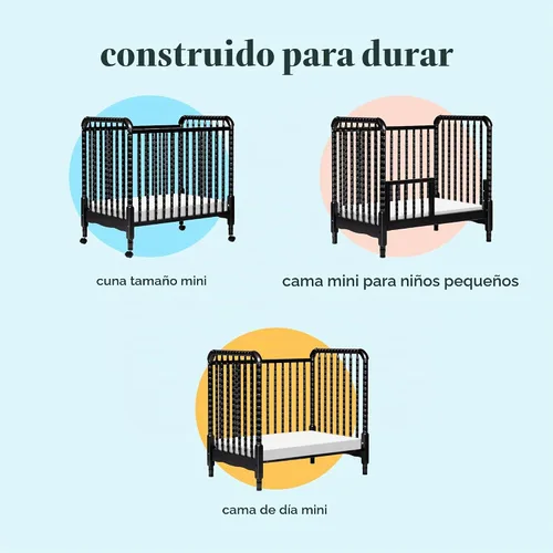 Vista 7 de DaVinci Jenny - Mini cuna convertible 3 en 1, certificado GREENGUARD, color Ébano
