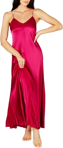 Vista 4 de Lonxu Womens Formal Dress Silk Satin Bridesmaid Dresses Sexy Bodycon Wedding Cocktail Party Guest Maxi Dress