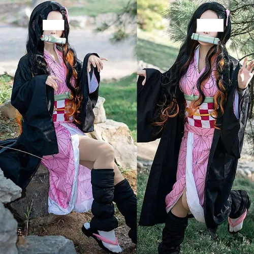 Vista 6 de Kamado - Disfraz de kimono con ropa de pelo y bambú