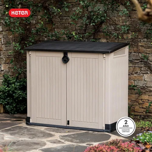 Vista 11 de Keter Store-It-Out MIDI - Cobertizo de almacenamiento de resina para exteriores, gabinete horizontal resistente a la intemperie para botes