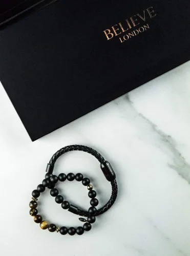 Vista 4 de Believe London - Brazalete de gemas semipreciosas para curar los chacras para hombres y mujeres cristal contra la ansiedad piedra natural