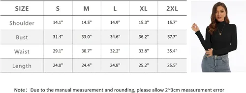 Vista 6 de Mock Turtle Neck Long Sleeve Pullover High Neck Undershirt Slim Fit Basic Casual Tee Tops