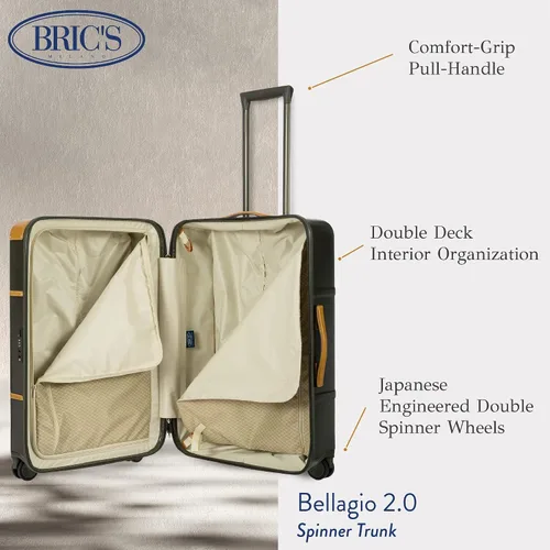 Vista 4 de Bric's Bellagio 2.0 Ultraligero 27 Pulgadas Medium Polycarbonate Spinner Maletero Estuche Duro, Verde -Oliva, Bellagio 2.0 Ultraligero 27 Pulgadas