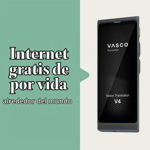 Vista 3 de Dispositivo de traductor de idiomas Vasco V4 112 idiomas Internet gratuito de por vida en casi 200 países Black Onyx