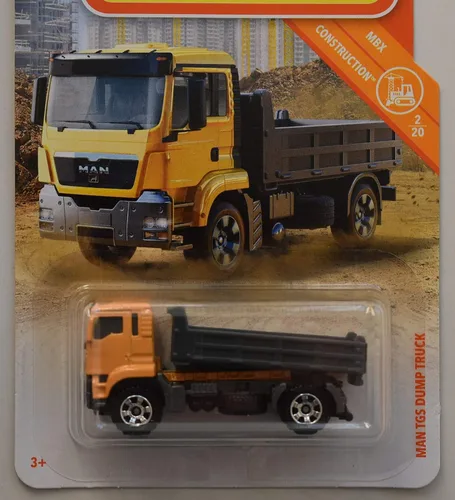 Vista 2 de Matchbox Construction Series Man TGS Camión volquete 2/20, amarillo
