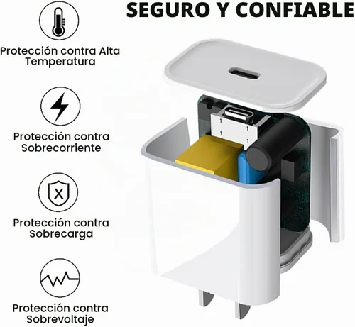 Vista 5 de Cargador para iPad de carga rápida, cable USB-C de 6 pies y bloque